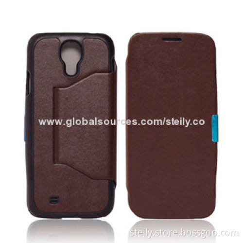 Flip Leather Case Cover for Samsung S4, Made of PC/PU Leather Material with Quality GuaranteeNew